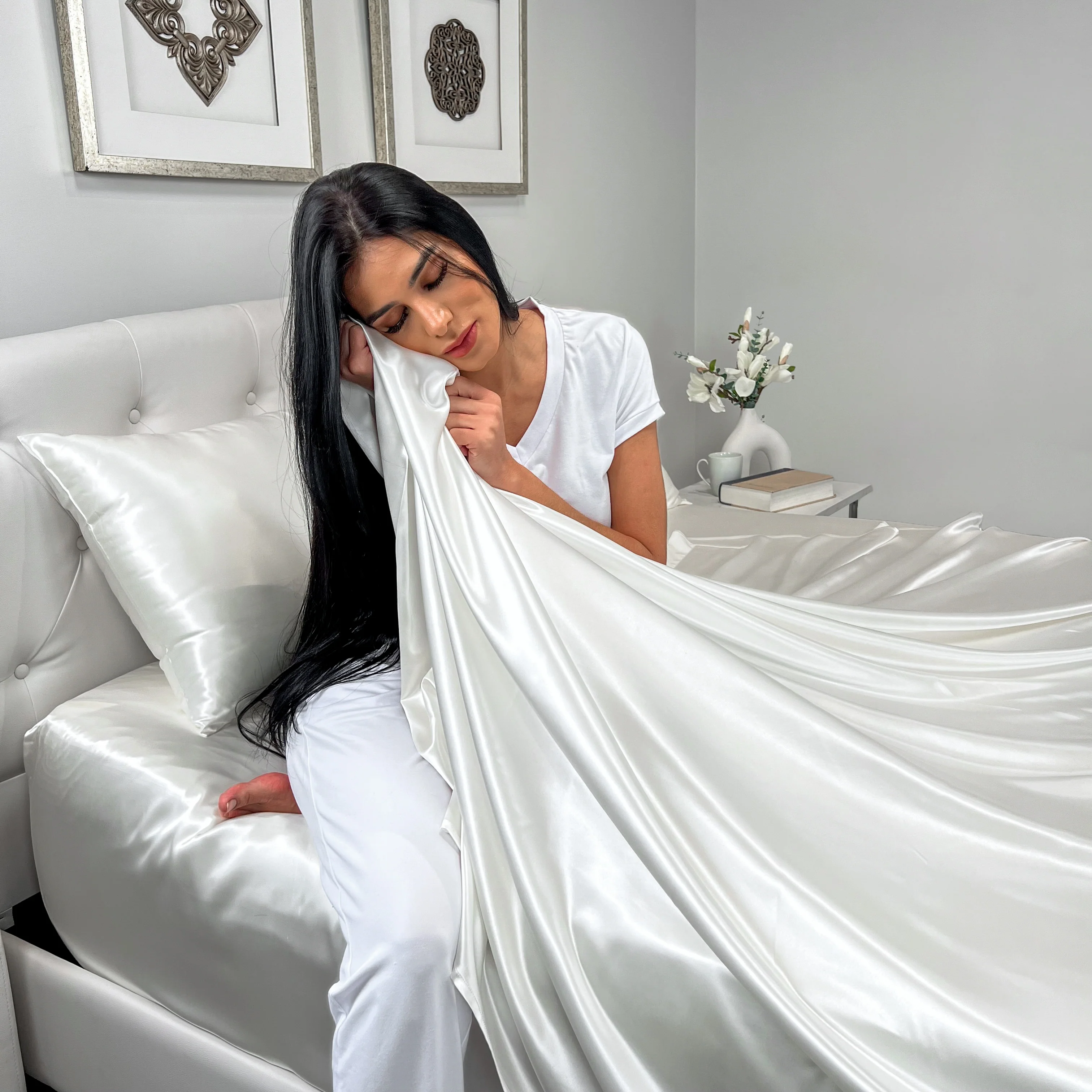 22 Momme Silk Flat Sheet - Natural Ivory - Image 5