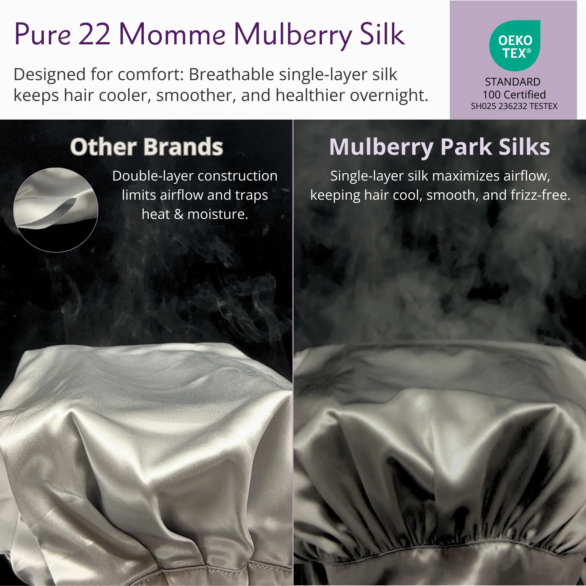 Silk Short Reversible Bonnet - Plum - Image 4